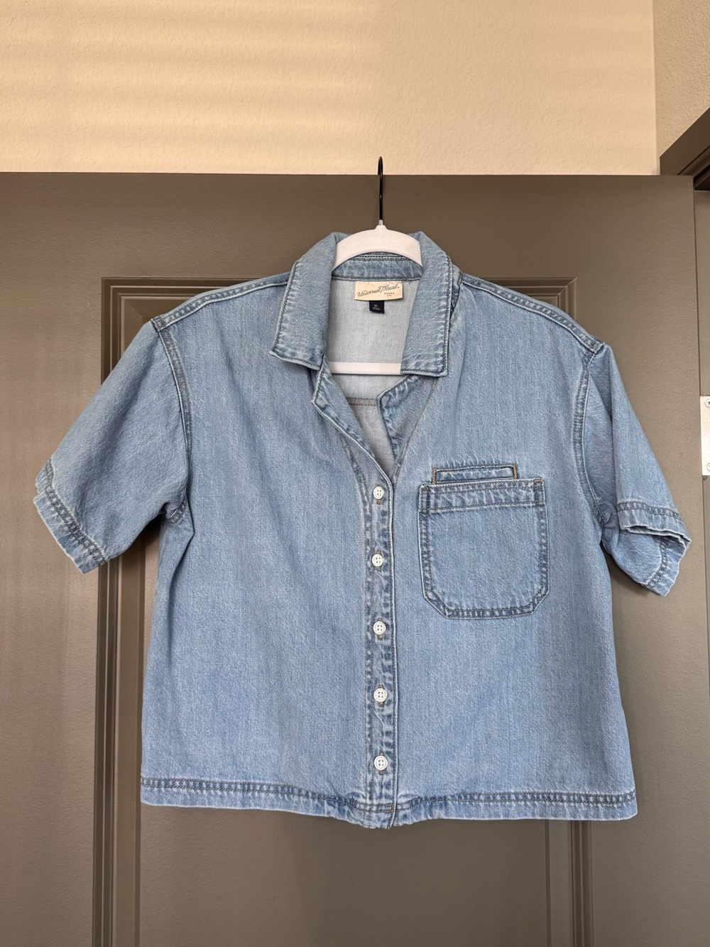 Universal Thread Light Blue Denim Button-Down Shirt - Kids
